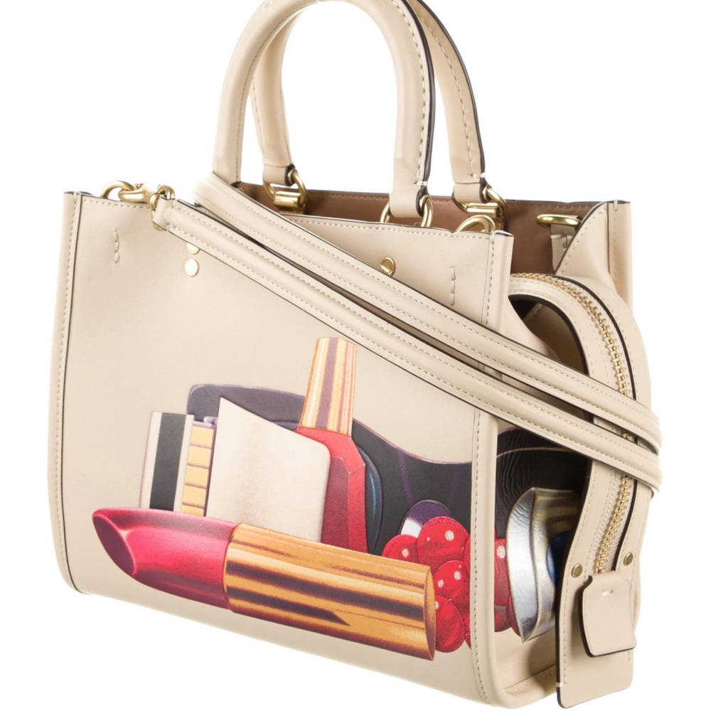 RARE COACH X TOM WESSELMAN LIPSTICK NUDE GRAPHIC TOTE BAG. - Picture 2 of 4